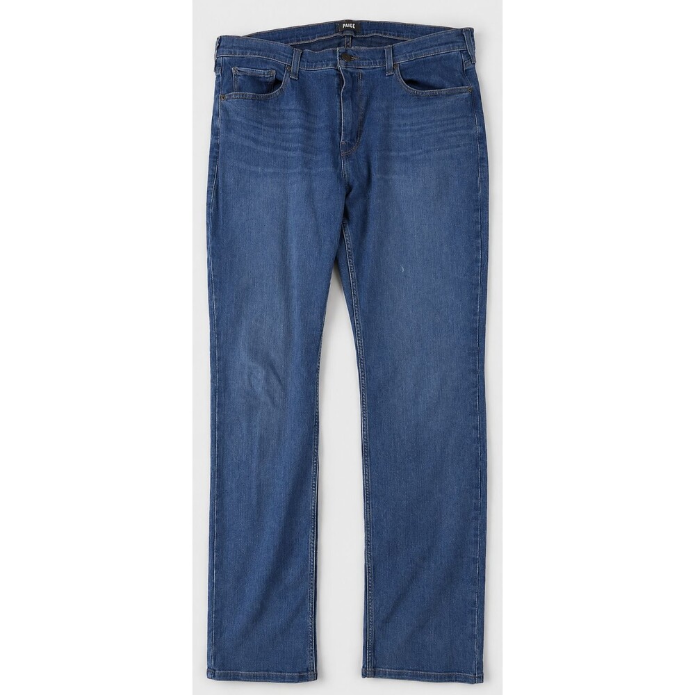 PAIGE Federal Jeans Mens 36x34 Blue Slim Straight Stretch Denim Medium Wash